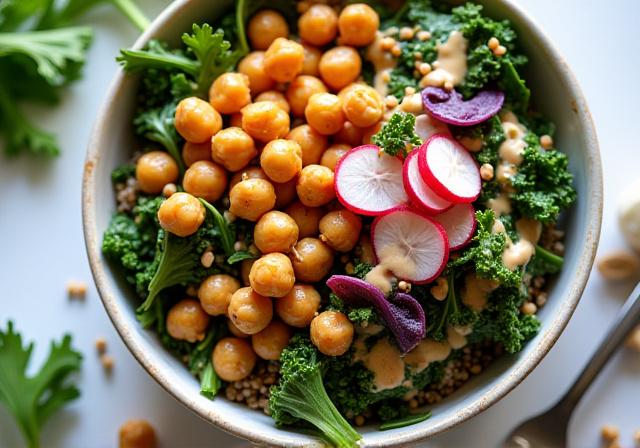 15-Minute Quinoa Power Bowl with roasted chickpeas