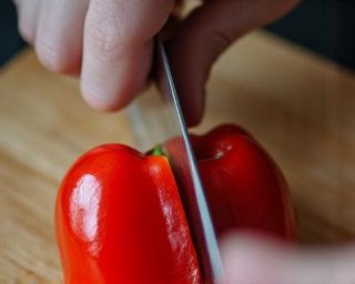 Close up of professional knife skills
